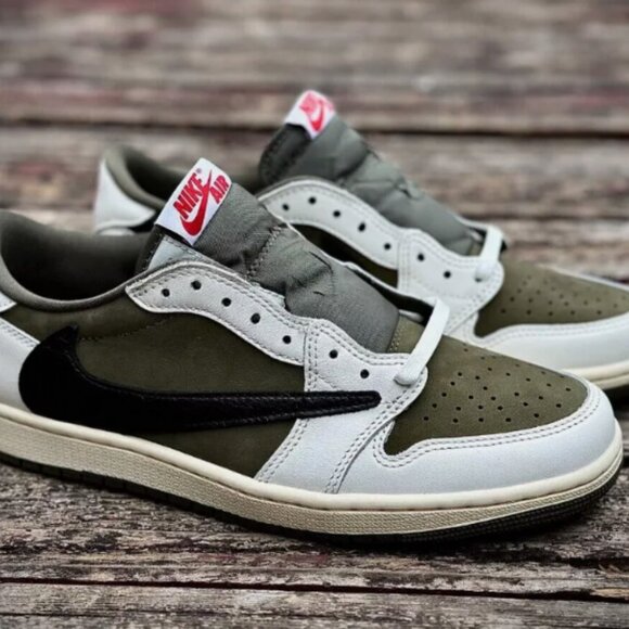 AJ 1 Retro Low OG SP x Travi Scot Medium Olive - Picture 3 of 5
